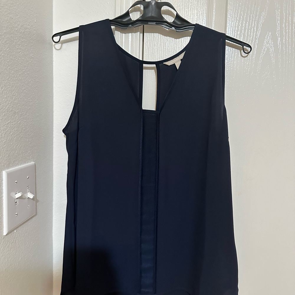 Banana Republic Navy Sleeveless Blouse
